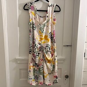Thakoon Vintage Cream Dress with Pink & Yellow Floral Accents